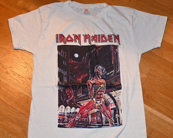1980's IRON MAIDEN vintage concert 1987 Euro Tour Rock Metal Band tee rare original t-shirt (S/M) Medium Kerry King tshirt 80's GiFT
