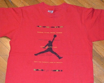 1990 MICHAEL JORDAN Vintage Jumpman Nike Air Swoosh Chicago Bulls NBA Basketball-T-Shirt (S / M) Kleines 80er 90er Hip-Hop-Rap-T-Shirt Geschenk