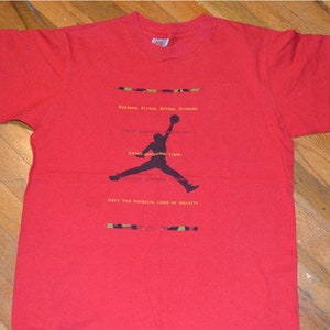 1990&#39;s MICHAEL JORDAN vintage Jumpman Nike Air Swoosh Chicago Bulls NBA basketball tee t-shirt (S/M) Small 80&#39;s 90&#39;s hip-hop rap tshirt GiFT