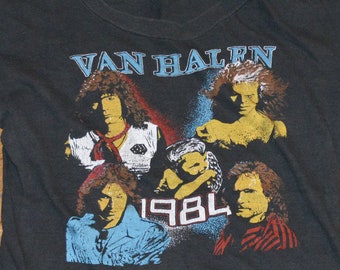 1984 VAN HALEN vintage concert tour rare original rock band tee t-shirt tshirt Small (S) Eddie 80's 1980's David Lee Roth GiFT