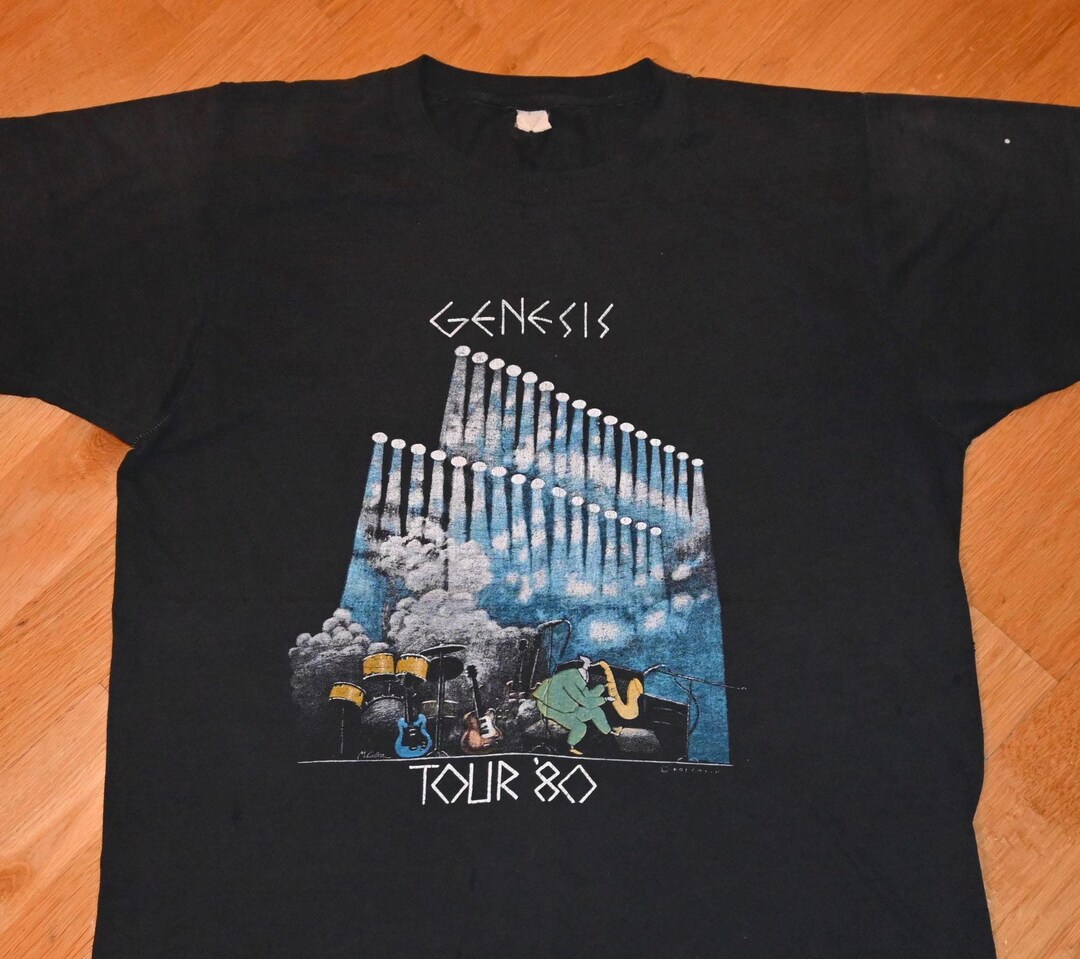 1980 GENESIS Vintage Original Rare 70's 80's Concert Tour Rock Band Tee ...