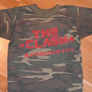 1981 THE CLASH Vintage Rare! Original Camo Tee 80's Sandinista