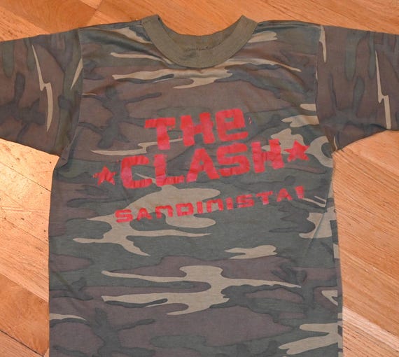 1981 THE CLASH Vintage Rare! Original Camo Tee 80