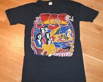ミュージシャン 1970's [yes] promotional t shirts 1978 YES Vintage Rare Concert 1970's TOUR Original Prog Rock Band