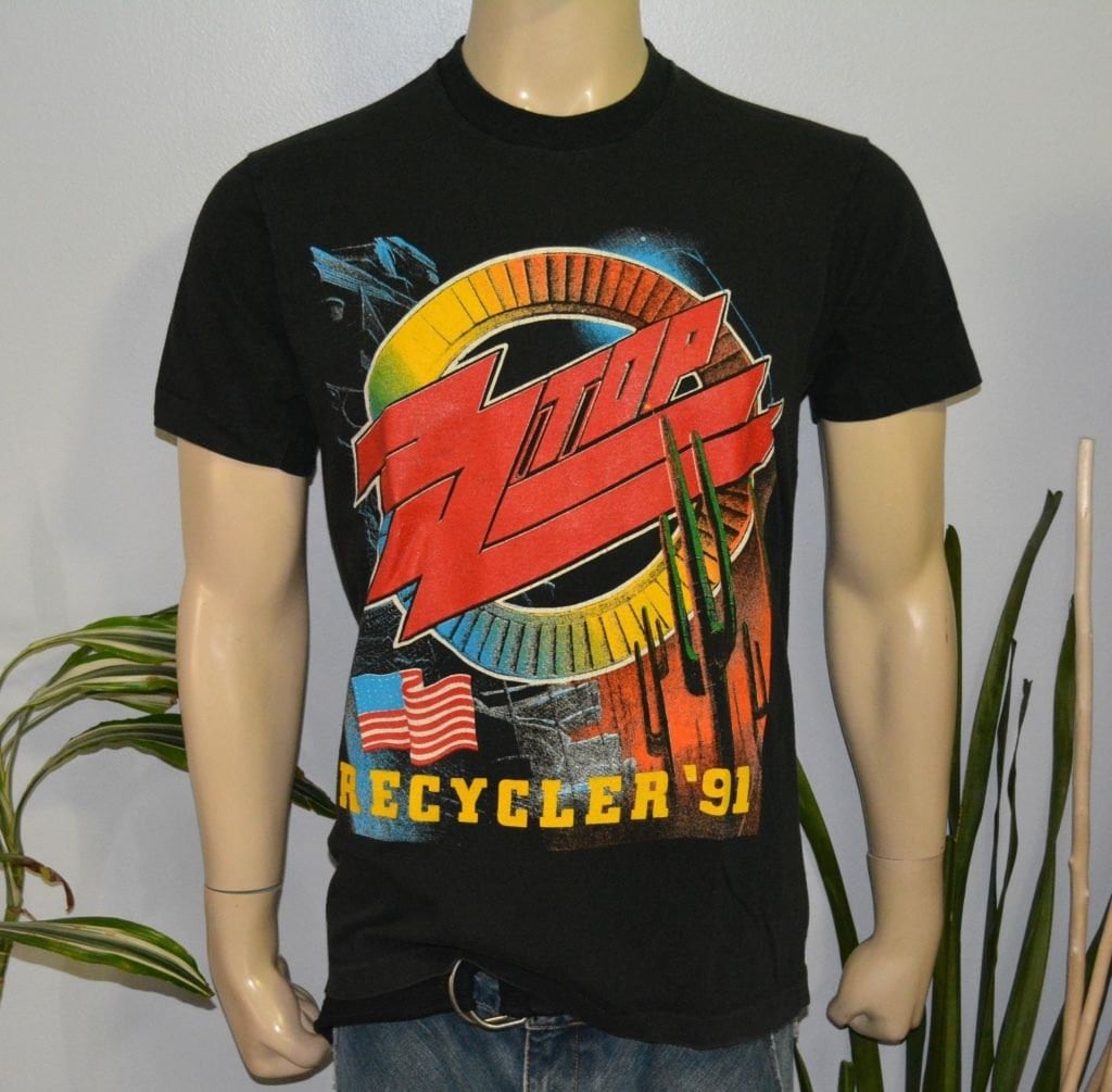 1991 ZZTOP & BLaCK CROWES vintage concert tour rock band tee rare