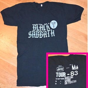 1983 BLACK SABBATH vintage rock concert 1980&#39;s Tour Spain metal band tee t-shirt (S) Small 80&#39;s 70&#39;s 1970&#39;s Ozzy Osbourne Dio tshirt GiFT