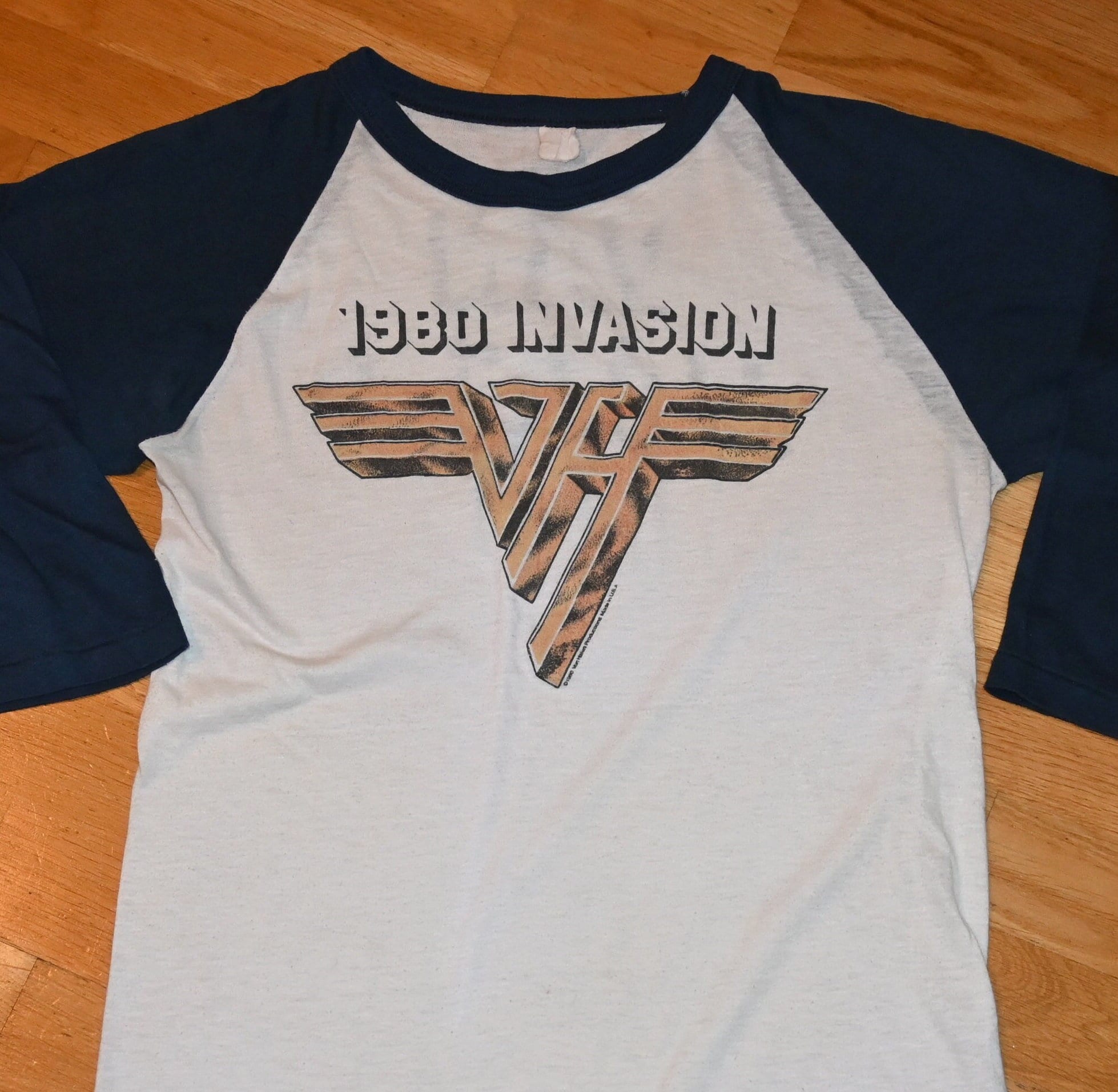 1980 VAN HALEN Vintage Concert Tour Rare Original Rock Tee 3/4