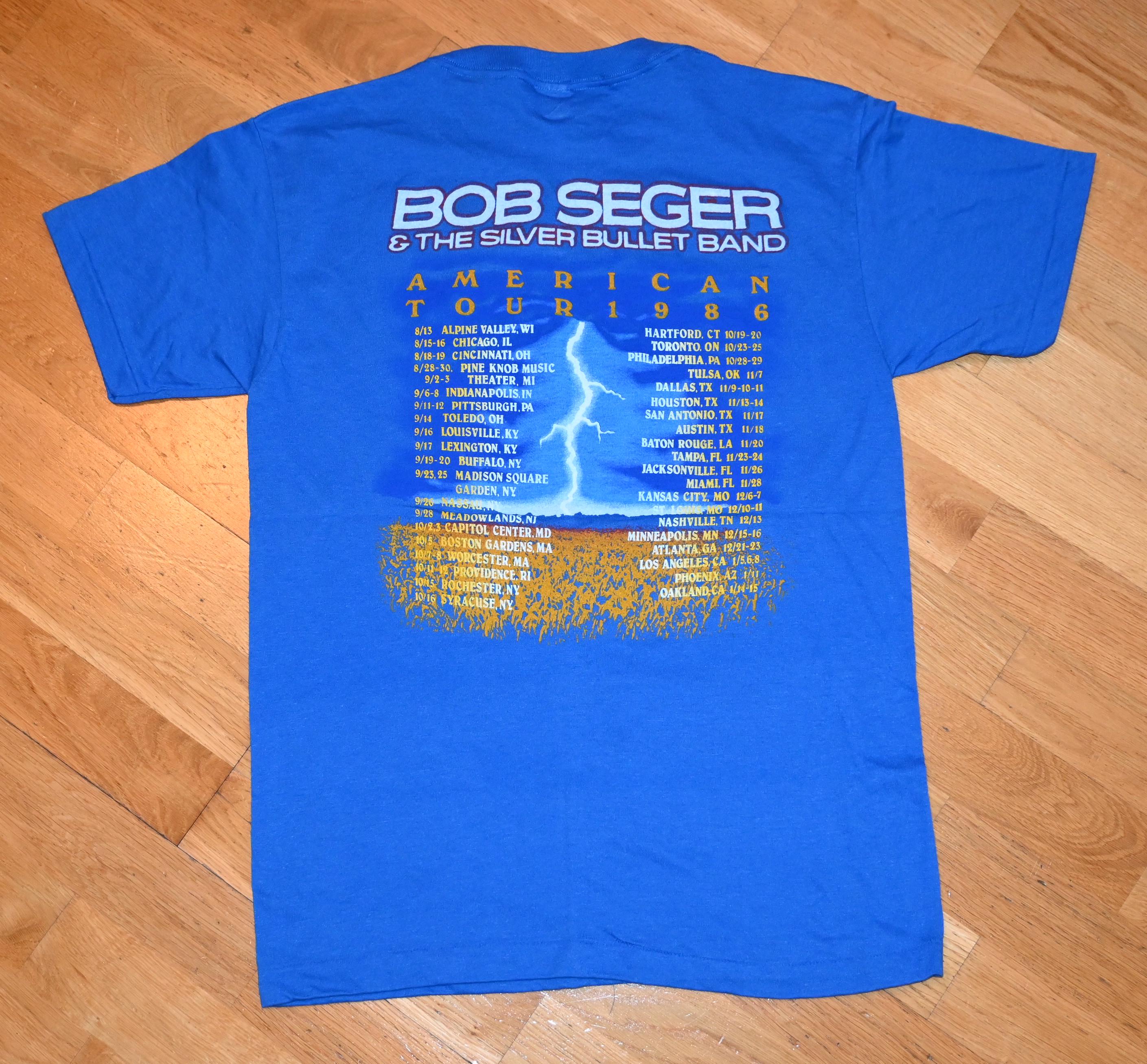 1986 BOB SEGER Vintage 80 s Silver Bullet Band Concert Tour Rare Rock Tee T shirt M L Medium Large Thin Soft 1980 s Tshirt Festival Gift Etsy