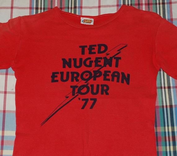 T-shirt TED NUGENT Tour 1977 - Cotton Lourd - Taille S à 5XL - Neuf Avec étiquette