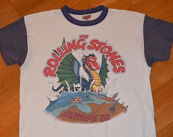 Rolling Stones The T Shirt Europe 82 Tour Band Logo Nuevo Oficial De Los Hombres Size XL