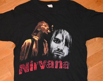 Vtg 90s Foo Fighters Hologram Graphics T-shirt Brown XL Gray Wild