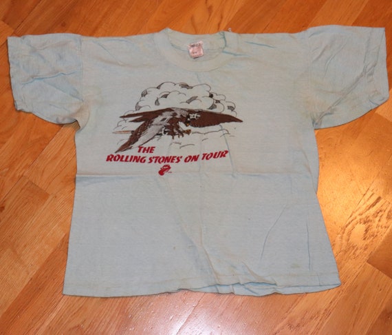 1975 ROLLING STONES Vintage Concert Tour Original Rock T-shirt
