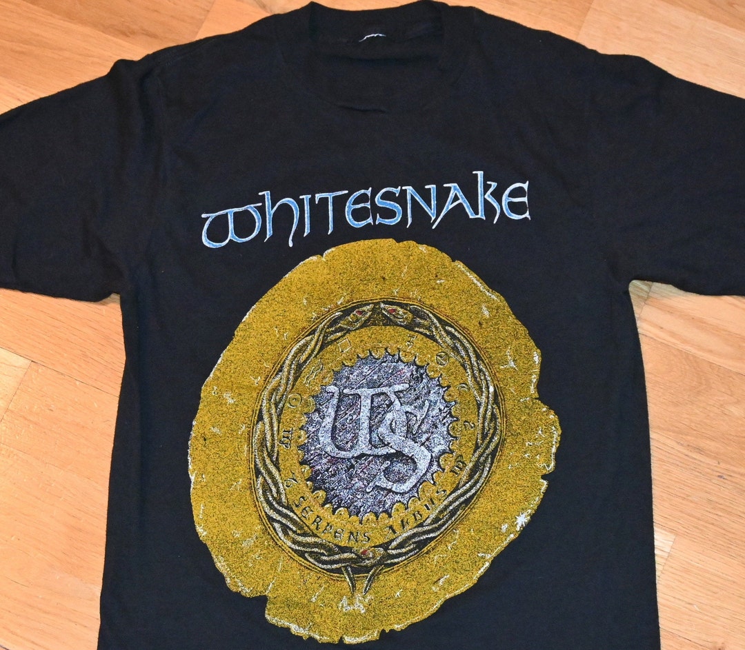 87年製·ビンテージ!ホワイトスネーク“アメリカツアー1987-88”　黒　L 1980's WHITESNAKE Vintage Concert 1987 Tour Glam Rock Hair Metal