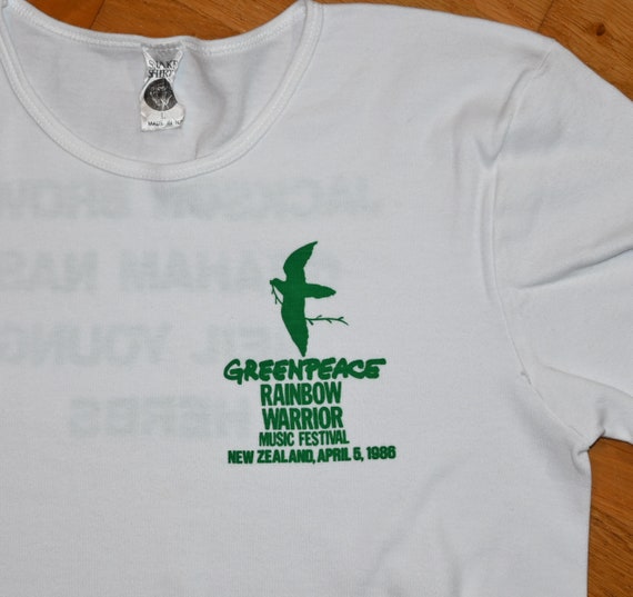 Jackson Browne Neil Young Nash GP シャツ 1986 GREENPEACE Music FEST Vintage Rare 80's Jackson Browne