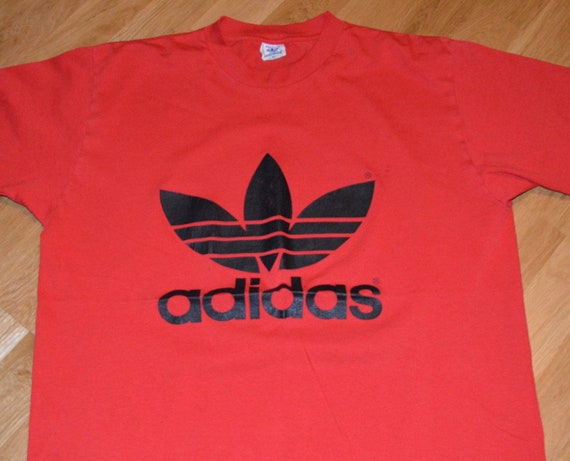 1980's ADIDAS vintage original red thin soft hip-hop … - Gem