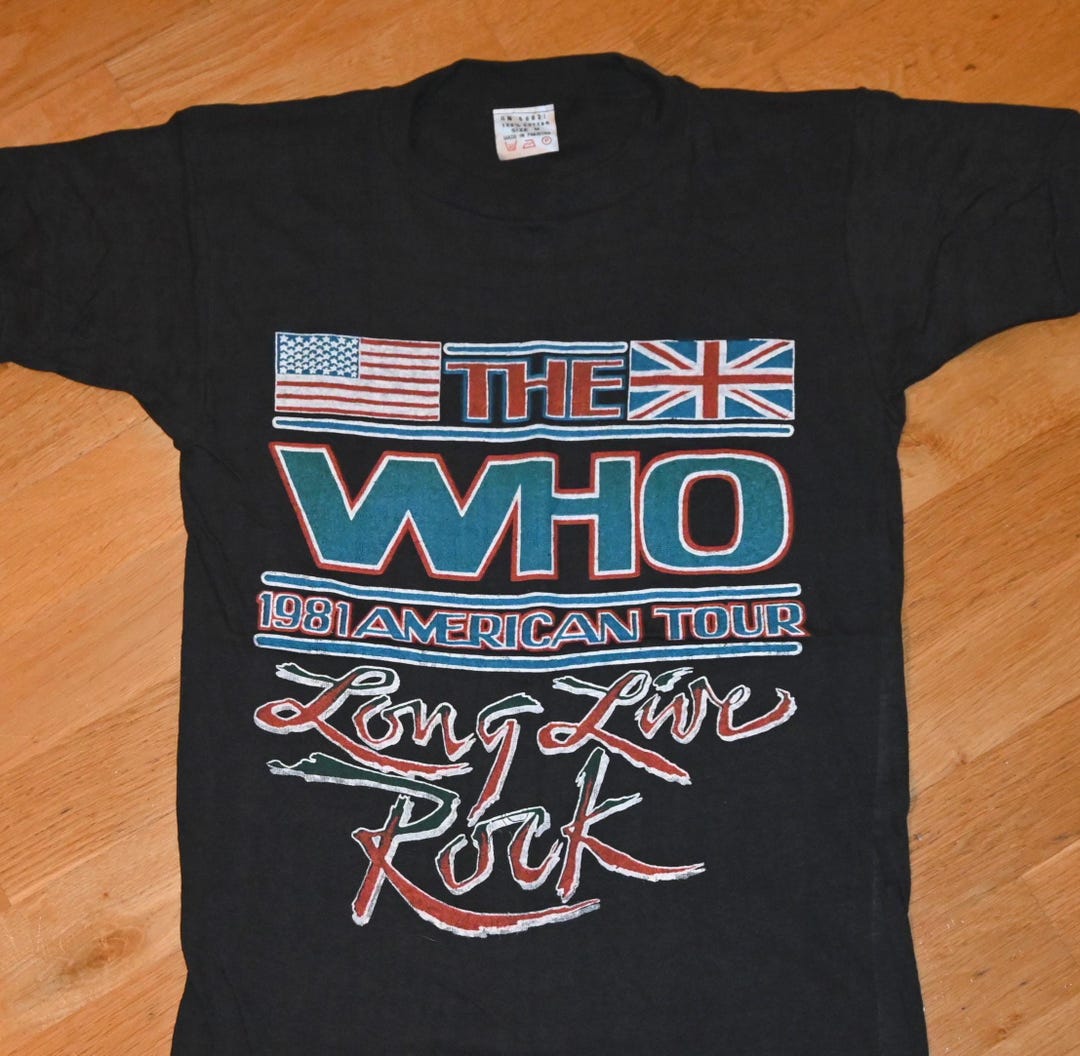 1981 THE WHO Vintage Original Rare 70's 80's Concert Tour Rock Band Tee ...