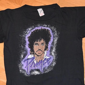 1980&#39;s PRINCE vintage Rare! 84-85 Purple Rain Tour original concert tee t-shirt (L/XL) Large 80&#39;s Vtg rock funk soul r&b tshirt GiFT