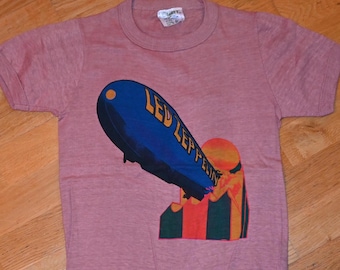1970's LED ZEPPELIN vintage Rare! 1972 Concert Tour original rock band tee t-shirt (S/XS) Small 70's Swan Song Records vtg tshirt GiFT