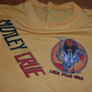 1983 MOTLEY CRUE vintage Rare! 1980&#39;s Concert Tour original rock hair metal band tee t-shirt (S/M) Small Medium 80&#39;s Tommy Lee Tshirt GiFT