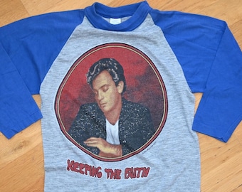 Vtg 1982 Billy Joel Raglan Jersey Style Concert T-shirt Gray M 80s
