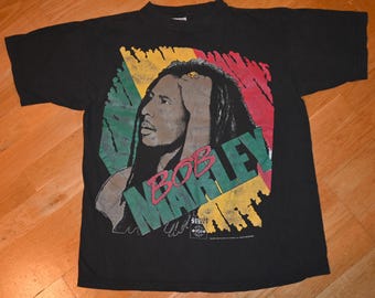 1990's BOB MARLEY vintage rare original 80's 90's Africa Jamaica Reggae tee t-shirt (XL) X-Large the wailers band concert tour GiFT