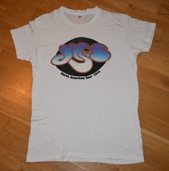 ミュージシャン 1970's [yes] promotional t shirts 1974 YES Vintage Original Rare! Concert 70's TOUR Prog-rock