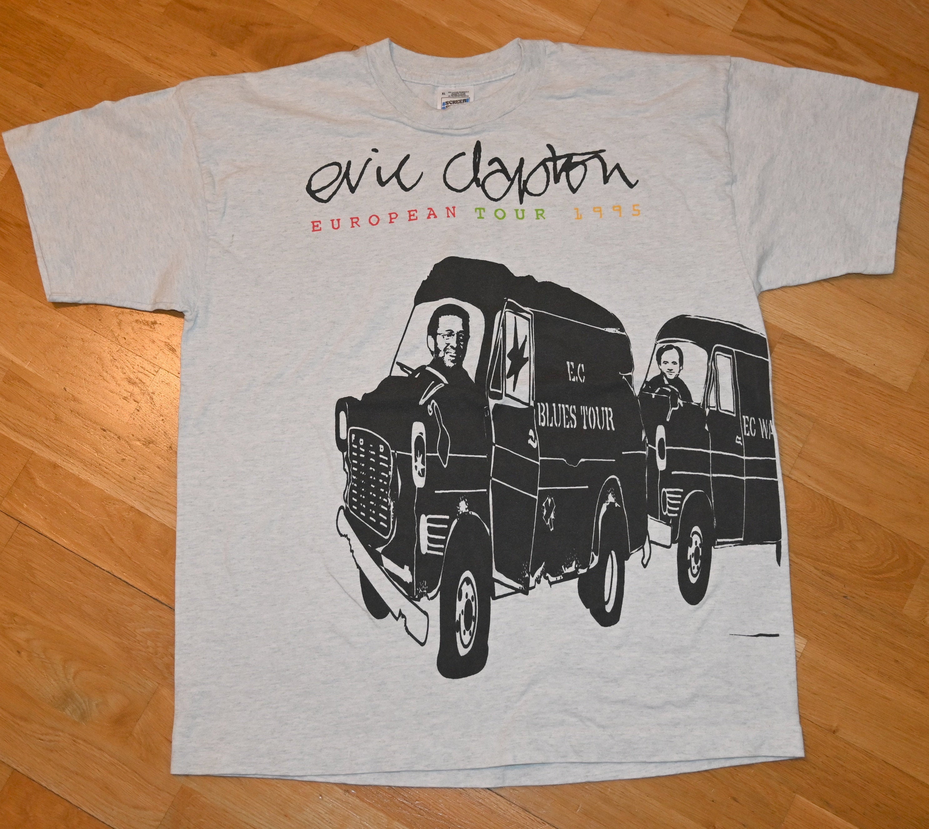 T-shirt Eric Clapton Europe Tour 1995 Taille XL - Occasion Très Bon état, Noir, Groupe De Musique