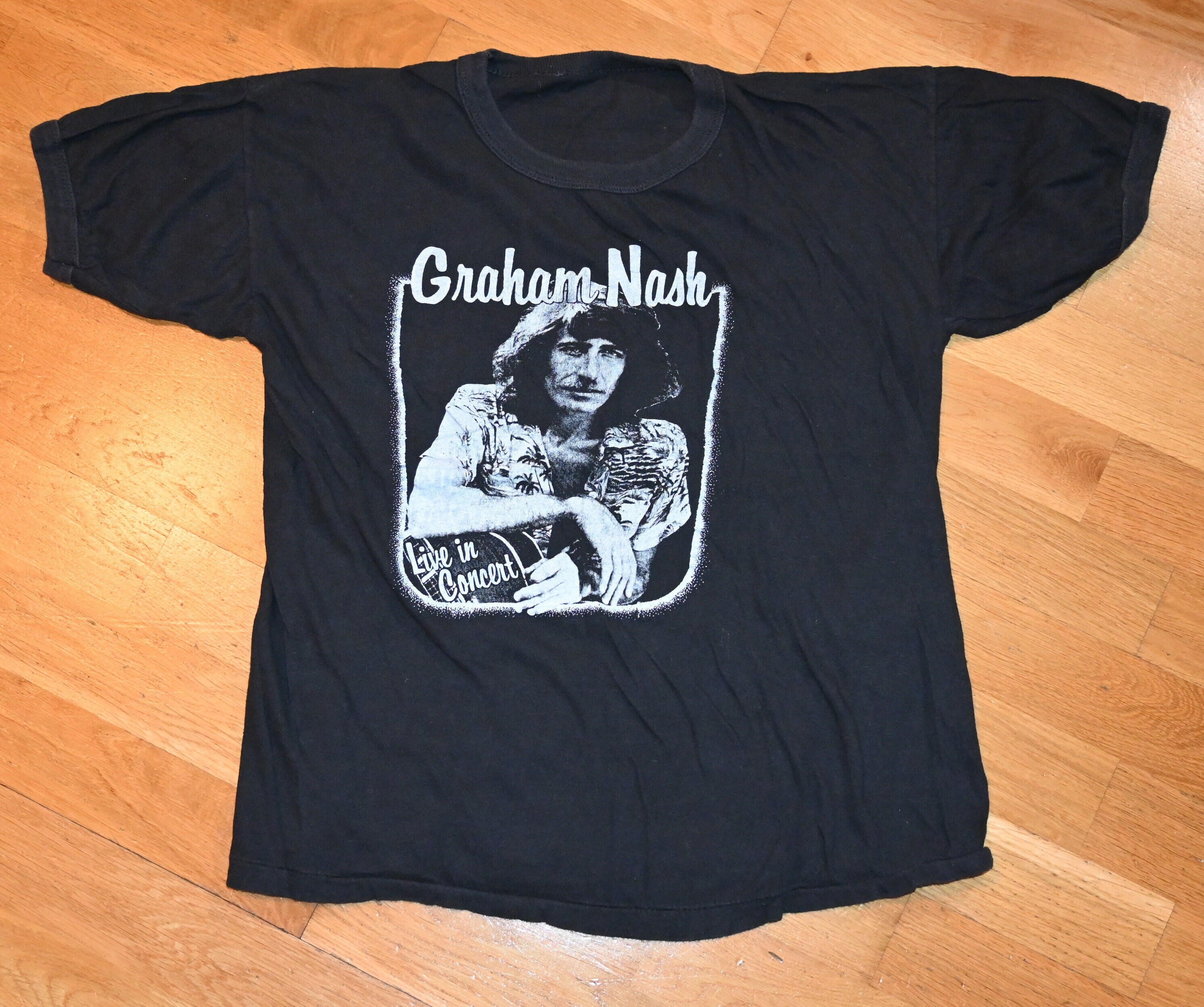 Graham Nash TOUR '86 LSシャツ CSN 1980's CROSBY & NASH Vintage Concert 1986 Tour Rare David