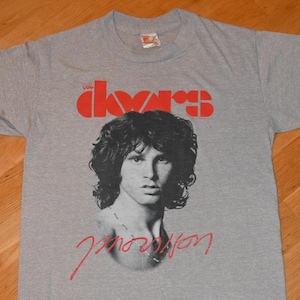 1983 THE DOORS vintage original Rare 80&#39;s 1980&#39;s Jim Morrison tee t-shirt Single Stitch 50/50 tshirt (S) Small 70s vtg concert tour GiFT