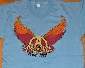 1978 AEROSMITH Vintage Concert Tour Rare Original Rock Band Tee T