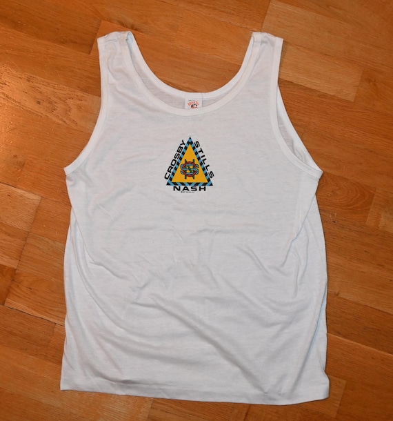 1987 CROSBY Stills Nash Vintage Concert 1980's Tour Rock Tank