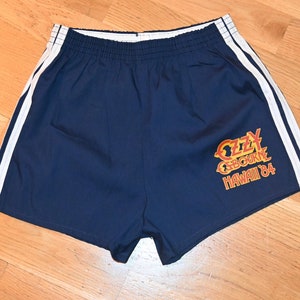1984 OZZY OSBOURNE - HAWAII 84 vintage Rare! short striped gym tennis shorts 1980&#39;s Tour concert metal (S) Small Black Sabbath Adidas shirt