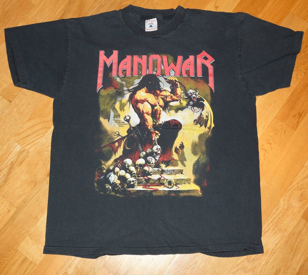 MANOWAR Tシャツ 1994年ビンテージ激レア　ロングTシャツ Vintage 1994 Manowar Agony and Extasy T-Shirt XLarge – dla dushy