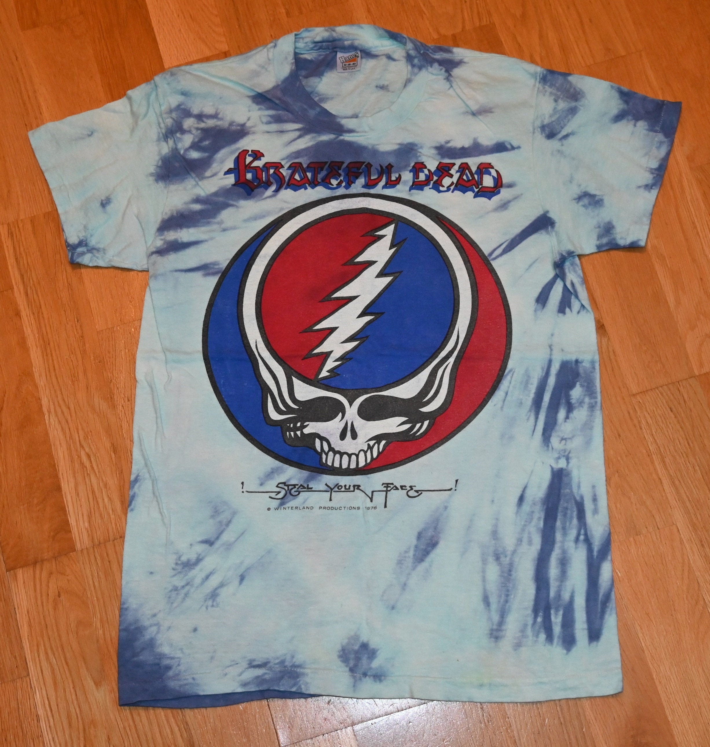 Grateful Dead “ 1996 Skeleton Baseball GD Player “ Original Vintage Rock  Tie Dye T-Shirt by Anvil Made in USA