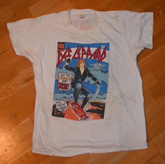 レア 80s DEF LEPPARD vintage Band Tshirt 80s Def Leppard Hysteria Rock Band t-shirt Medium – The