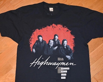 1990 Highwaymen Original Vintage Tour T-shirt Sz M - L Country