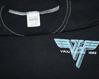 1982 VAN HALEN vintage concert tour rare rock band jersey tee t-shirt tshirt MiNT (M) Medium VH Crew Eddie 80's 70's David Lee Roth Vtg GiFT