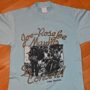 1970&#39;s JOE and Rose-Lee MAPHIS vintage Rare original 1978-1979 Concert Tour country band tee shirt (S/M) Medium CMH Records 70&#39;s tshirt GiFT