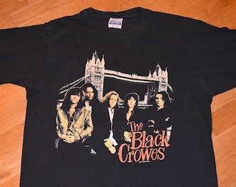 1990 The BLACK CROWES vintage original 80's 90's Rock Concert Tour rare band tee t-shirt (XL) X-Large 1980's 1990's tshirt GiFT Crows mens