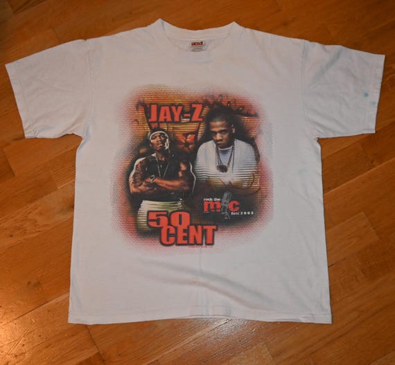 2pack,Eminem, 50 Cent ,snoop dogTシャツ 2003 JAY-Z + 50 CENT W/ Snoop Dogg Busta Rhymes Vintage Rare