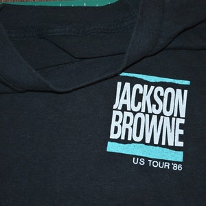 1986 JACKSON BROWNE vintage concert rare original 80&#39;s Tour rock band t-shirt tee tshirt (M) Medium Small USA 1980&#39;s 70&#39;s 1970&#39;s GiFT