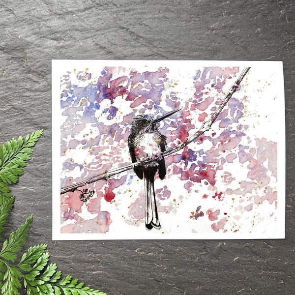 King Fisher note card - Lace greeting card - bird stationary - thinking of you card - folded blank card - set of 4 or 8