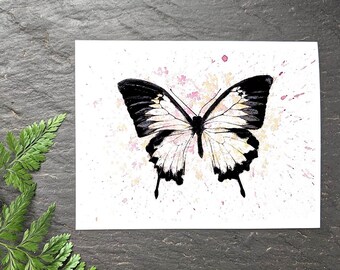 butterfly Card - greeting card - note card - stationary - blank card