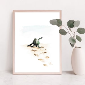 Green Sea turtle decor, sea turtle wall art, sea life watercolor, Turtle Painting, sea turtle nursery, sea turtle watercolor sea turtle gift