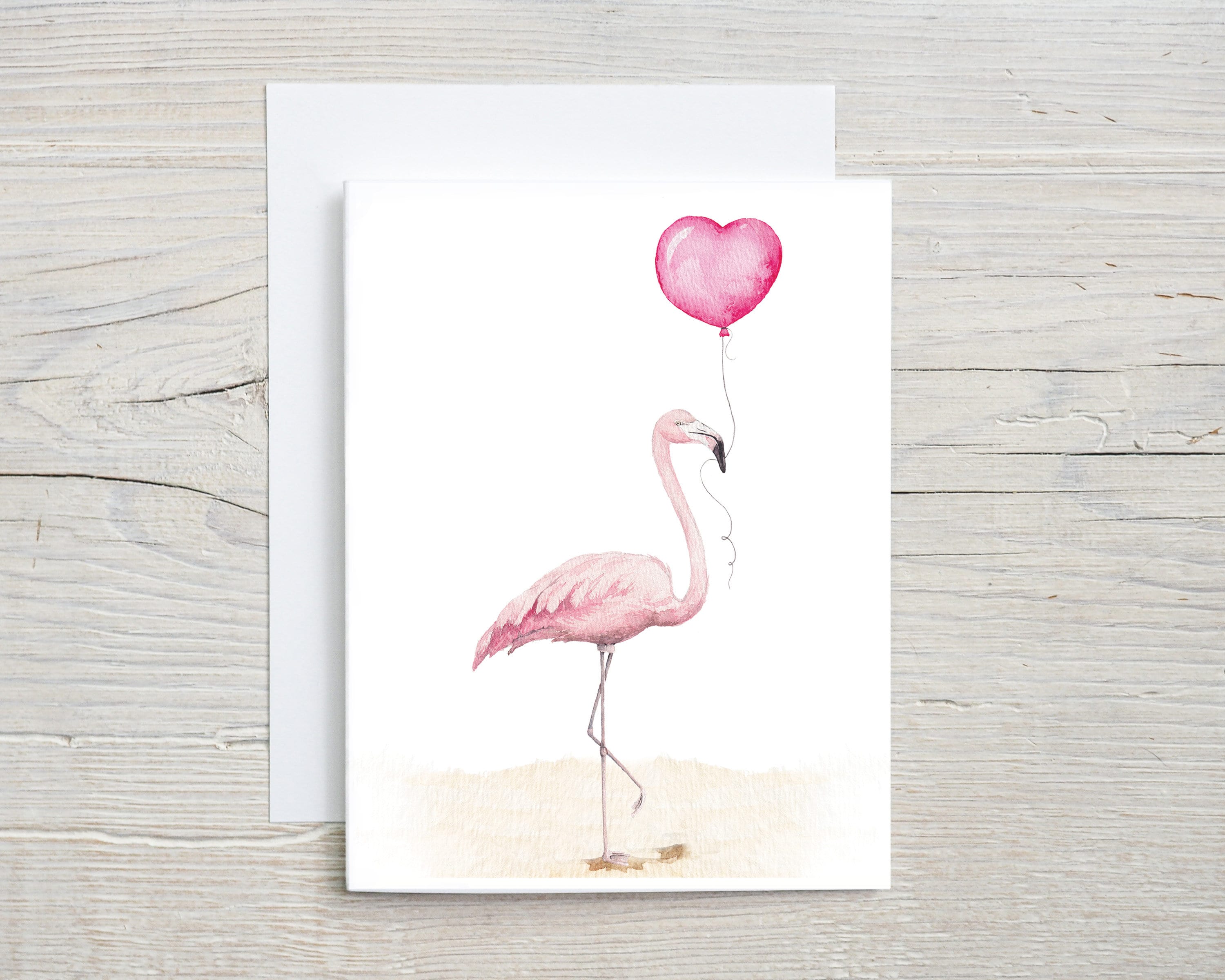 Flamingo-Jubiläumskarte – 145x145 Mm, Aus Recyceltem Karton, Mit Umschlag, Für Valentinstag & Romantische Anlässe