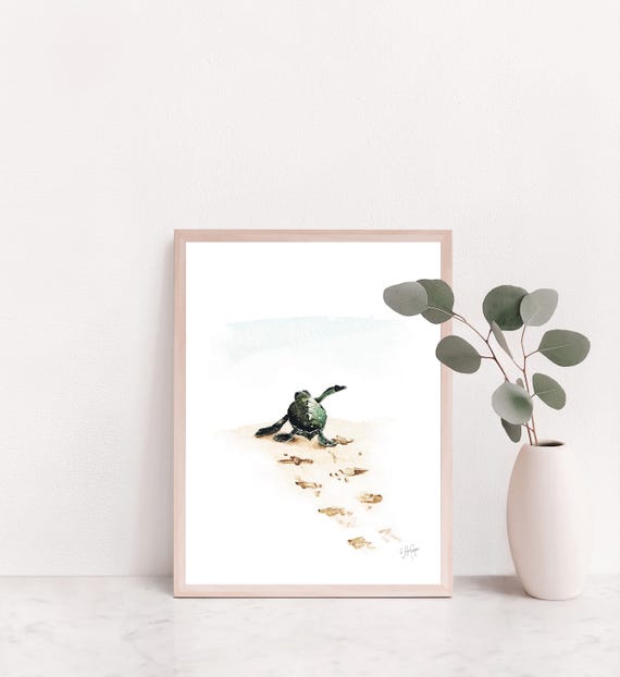 Green Sea turtle decor, sea turtle wall art, sea life watercolor, Turtle Painting, sea turtle nursery, sea turtle watercolor sea turtle gift