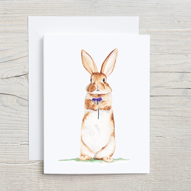 Rabbit Postcard - Etsy