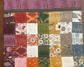 Patchwork Project Bag, project bag for cross stitch, project bag for crafts, quilted project bag