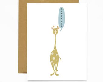 Giraffe Talk - Thank You Card