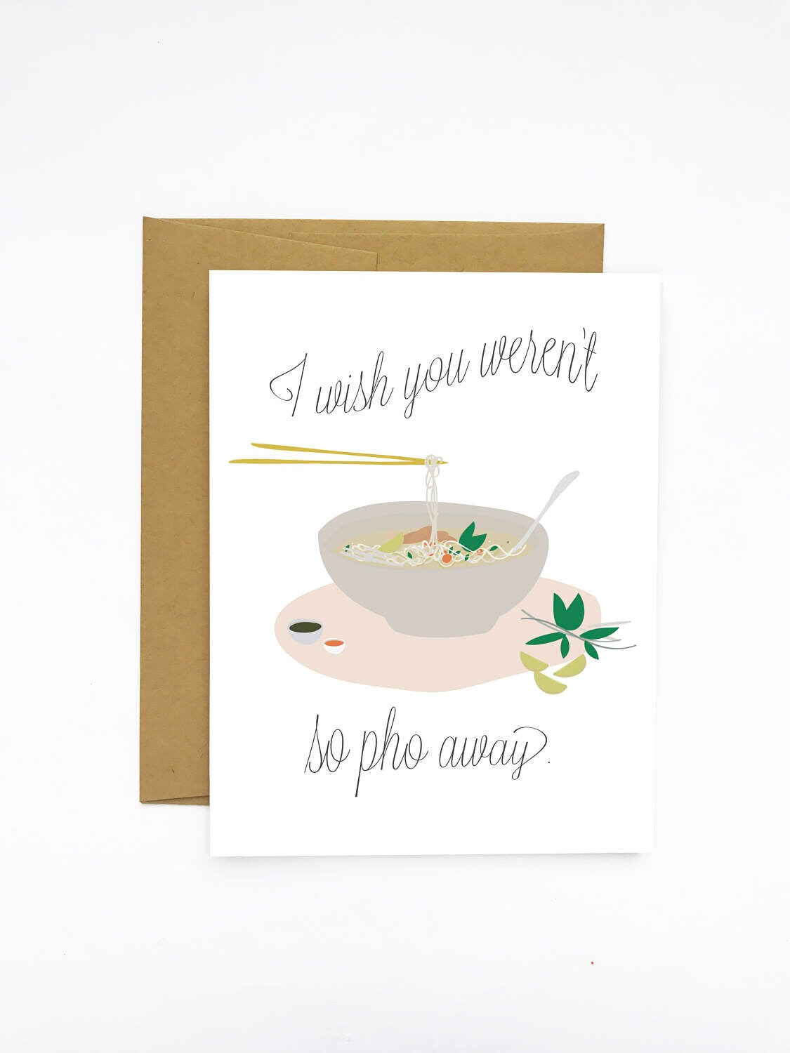 Pho Away Greeting Card Etsy